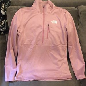 Light pink North Face fleece with half zipper
